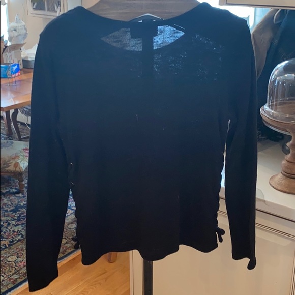 BLACK KNIT SWEATER W SIDE LACING - Picture 3 of 5